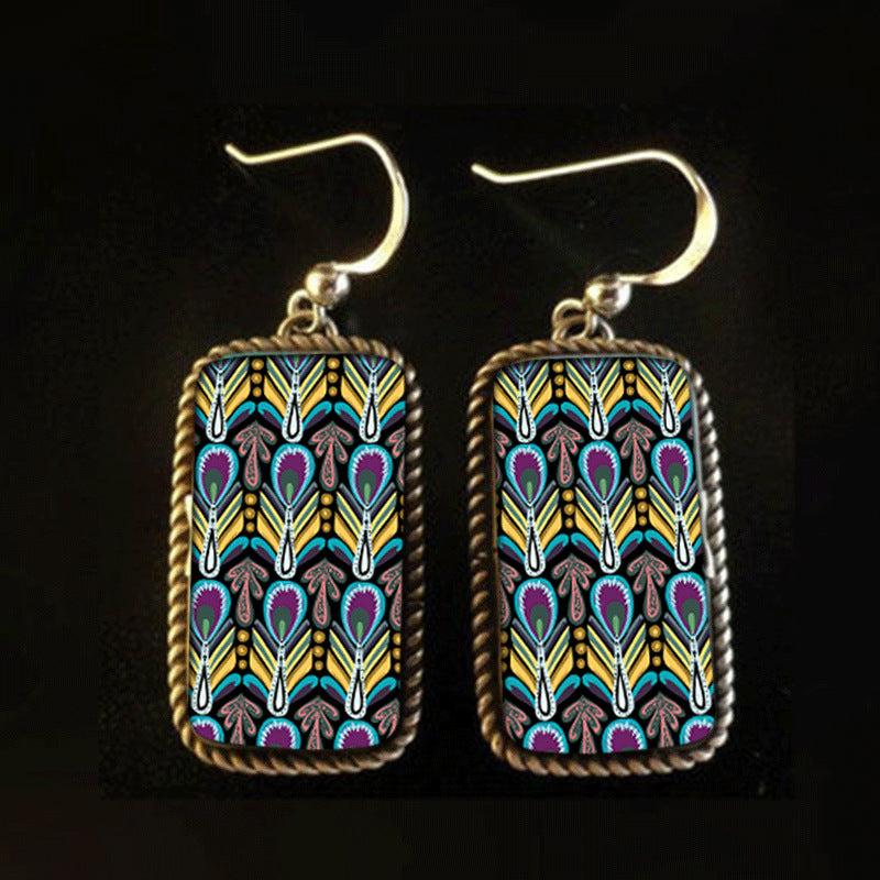 Pendientes De Aleación De Plumas De Pavo Real Bohemio al por mayor